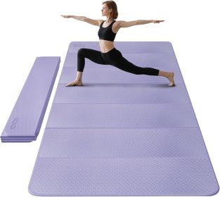 Foldable Yoga Mat Extra Thick & Large (74.0" x 47.2" x 0.4"), Double-Sided Non-Slip Lightweight Fitness & Pilates Mat