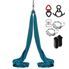 Aerial Silk & Yoga Swing, 8.7 Yards, Aerial Yoga Hammock Kit with 100gsm Nylon Fabric, Full Rigging Hardware & Easy Set-up Guide